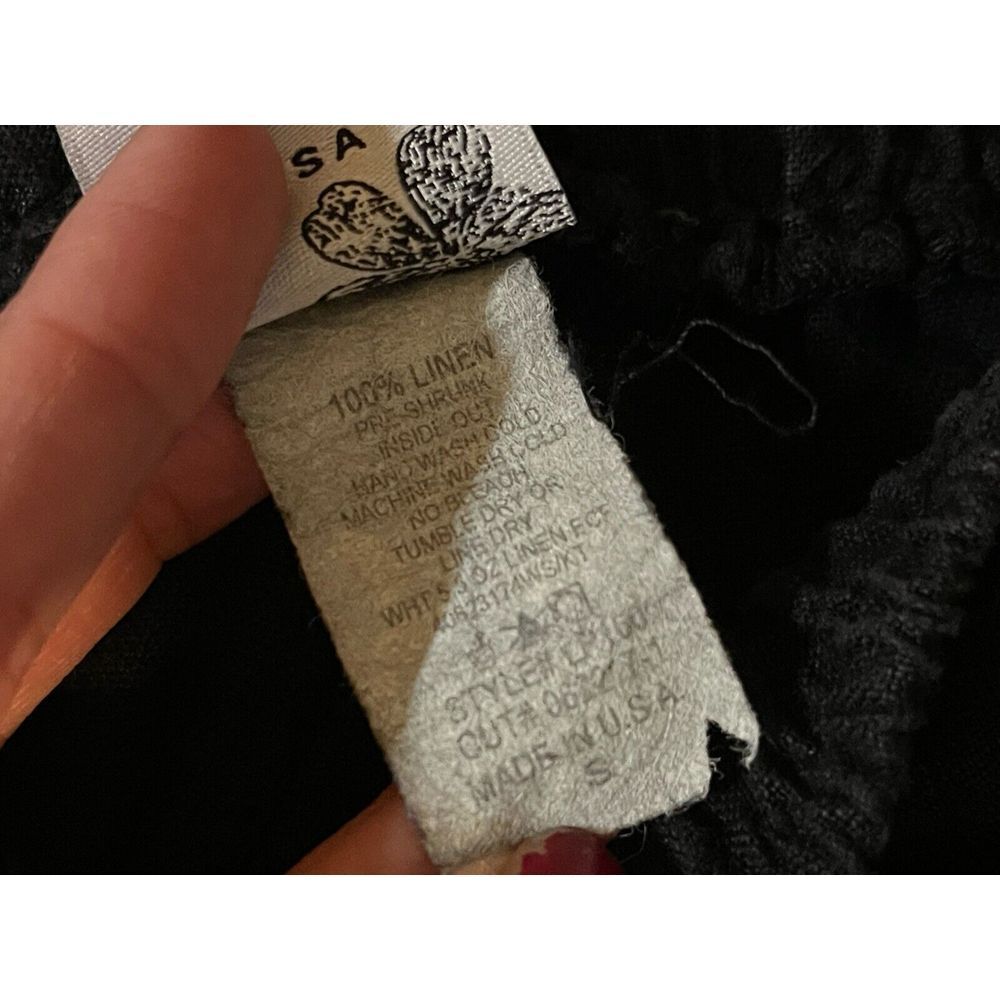 Match Point Woman's Black 100% Linen Pants‎ Stretch Comfort USA Small - Picture 4 of 5